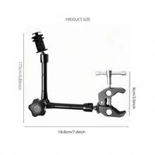 Brazo mágico giratorio de 11 pulgadas + Abrazadera súper, adecuado para la conexión de cámara DSLR a monitor LCD, luz de video LED y accesorios de cámara - Negro - Ver 13