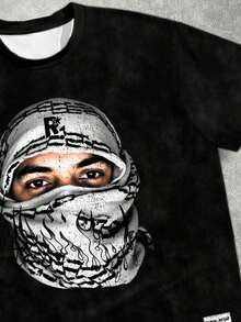 Nuevo Producto: Camiseta de Hombre Estilo Urbano con Estampado Gráfico de Camuflaje Rosa, Alta Calidad - Negro - Ver 2