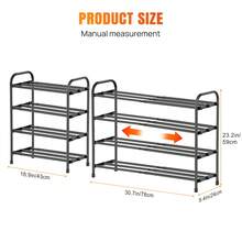 HSHa Expandable Shoe Rack, 2/3/4 Tiers Adjustable Shoe Organizer Shelf For Closet, Black Metal Free Standing Shoes Rack Storage For Hallway Small Space, Entryway - Black - 4 Layers - View 9