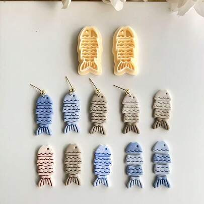 1pc Polymer Clay Fish Cutter, Creative Fish Polymer Clay Mold, Suitable For DIY Earrings And Jewelry Making, Handmade Design, Creative Handcraft