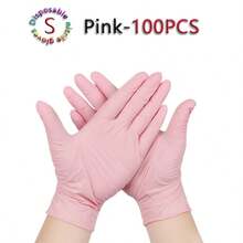 100pcs/Pack Premium Light Pink Nitrile Disposable Gloves, Latex & Powder Free, Thick & Durable, Suitable For Food Processing, Cleaning, Tattooing, Salon And Industrial Use - Light Pink - View 8
