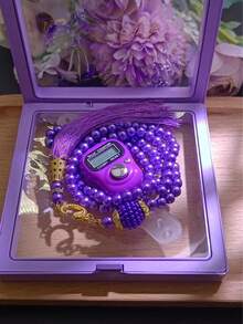 2件套穆斯林念珠套装 - 电子计数手链+戒指，精美悬浮礼盒，伊斯兰信仰日常祈祷必备，馈赠亲朋好友的精致礼物 - LR41計數器 - 查看 14