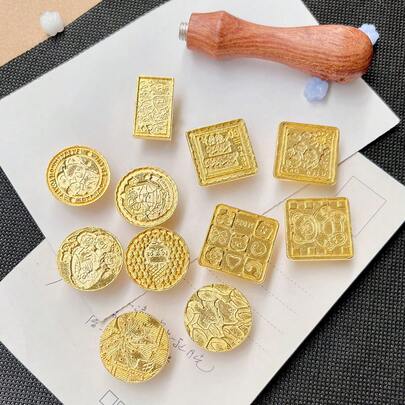 11件套蜡封印章套装，多种图案，适用于DIY信封封口、手工制作、剪贴簿制作和邀请函装饰