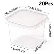 10/20/50/100个装慕斯蛋糕盒，PET材质食品包装盒，翻盖式，透明，可盛装提拉米苏、豆浆、慕斯蛋糕等，适用于面包店、餐厅 - 彩色 - 查看 9