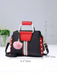 1pc Fashion Color Block Cute Handbag, Suitable As Gift For Holidays - Multicolor - View 5