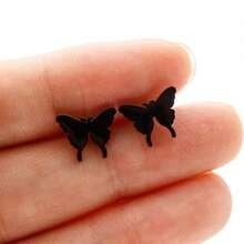 1对不锈钢耳环 2026新款潮流精美简约蝴蝶时尚耳钉 女士珠宝派对礼物 - 025 - 查看 7