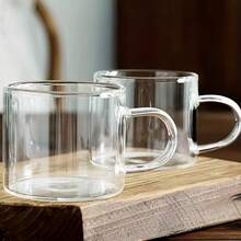 12件套优雅咖啡杯，高端小茶杯，透明玻璃配透明把手，耐热耐冷，迷你杯，简约风格办公茶杯，独特马克杯 - 無色 - 查看 6