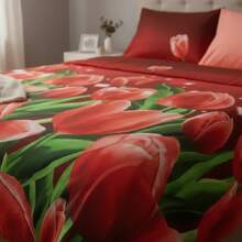 Sabana Bambu Con 2 Fundas Para Almohada Super frescas Individual - Tulipan - Ver 4
