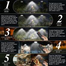 224 LED Solar Outdoor Hanging Light, Solar Powered Motion Sensor Patio Light With Remote Control, IP67 Waterproof For Gazebo, Shed, Garage, Barn, Camping - HL-032 - 查看 5