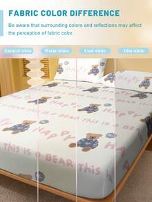 1 bộ ga trải giường in hình gấu, họa tiết động vật và chữ cái theo phong cách tối giản hiện đại, đã qua xử lý giặt, dùng cho phòng ngủ (không bao gồm vỏ gối). - Nhiều màu - Xem 5