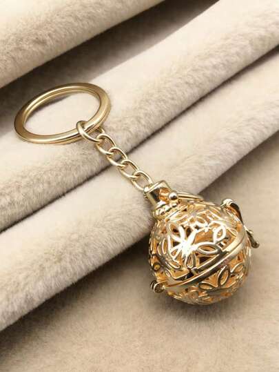1pc מחזיק מפתחות כדור ניחוח נפתח בעיצוב חלול וינטג', קמע לתיק, מחזיק מפתחות רב תכליתי אופנתי בהתאמה אישית