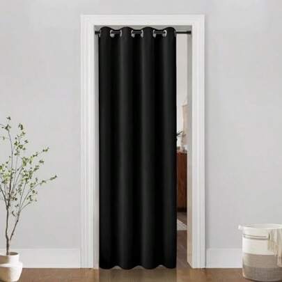Room Divider Curtains For Door DoorwaysHeat Blocking Privacy Room Separators Divider Wall Noise Reducing Soundproof Curtains 80 Inch Length Fits 24/36 Doors Black