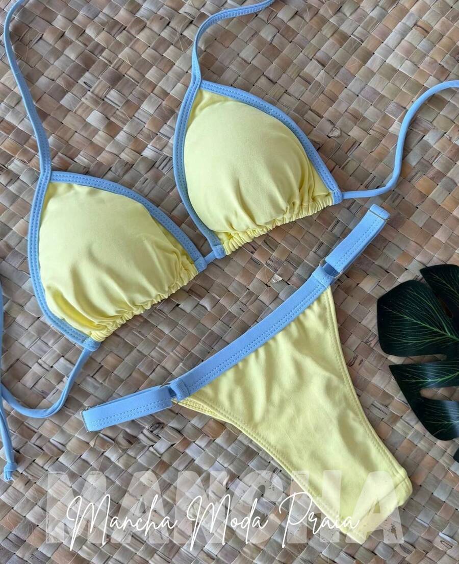 ✨Cotton Candy String Bikini In Polyamide – Comfort And Style ✨ - Yellow Ribbon Blue Baby - View 1