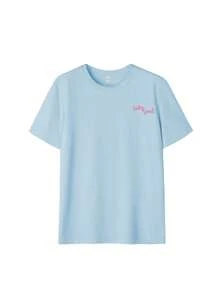 SALTY SOUL Women's Spring/Summer New Coconut Tree Print Casual Round Neck Short Sleeve T-Shirt, Fashion, Essential For Daily And Vacation Wear - Baby Blue - View 5