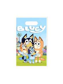 Bluey 1套/10个新款布鲁伊生日派对用品礼品袋组合芭比卡通动物铝膜礼品袋手提包，派对礼物，派对装饰，完美的派对和节日装饰礼品袋，派对小礼物（款式随机） - 彩色 - 查看 2