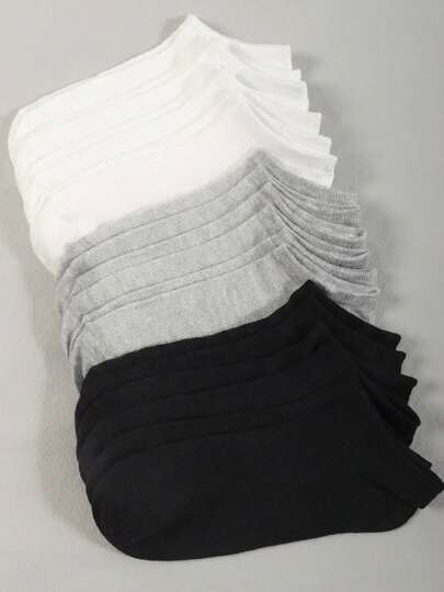 15/30双装黑色、白色和灰色儿童船袜，夏季男女童皆宜，日常时尚，休闲运动，校园风格，适合户外旅行、跑步、打篮球、室内校园派对、聚会等场合。可作为生日礼物、节日礼物、儿童节礼物。