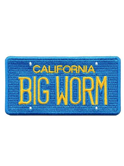 1pc California Earthworm Sticker, Imitation License Plate Embroidered Iron-On Patch