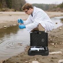 Turbidity Meter, 0–1000 NTU Measuring Range, EPA 180.1 Compliant, Portable White Light Turbidimeter, With Calibration Solutions, Sample Vials, And Carry Case, For Use In Field And Plant - White Light 0~1000 NTU - View 9
