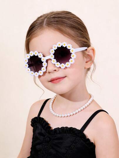6 piezas/3 piezas/1 pieza Gafas de moda con forma de osito pequeño para niños, perfectas para uso diario. Gafas de moda con formas de ositos pequeños y flores para niños, aptas para uso diario con estuche