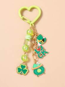 新款流行时尚串珠幸运帽钥匙扣/钥匙圈/坩埚四叶草钥匙扣/包包挂件 - 彩色 - 查看 10