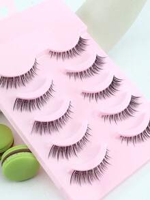 5 Pairs Fox-Inspired Invisible Band Natural Looking Fluffy Eyelashes, Tapered Ends, Soft & Lightweight, Suitable For Dates And Parties - View 8