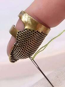 Vintage Metal Thimble Holder, Adjustable Finger Protector Suitable For Needlework And Crafts, Home Sewing And Cross-Stitch Thimbles, DIY Sewing Tools, Ideal For Art And Handicraft Enthusiasts - Multicolor - View 11