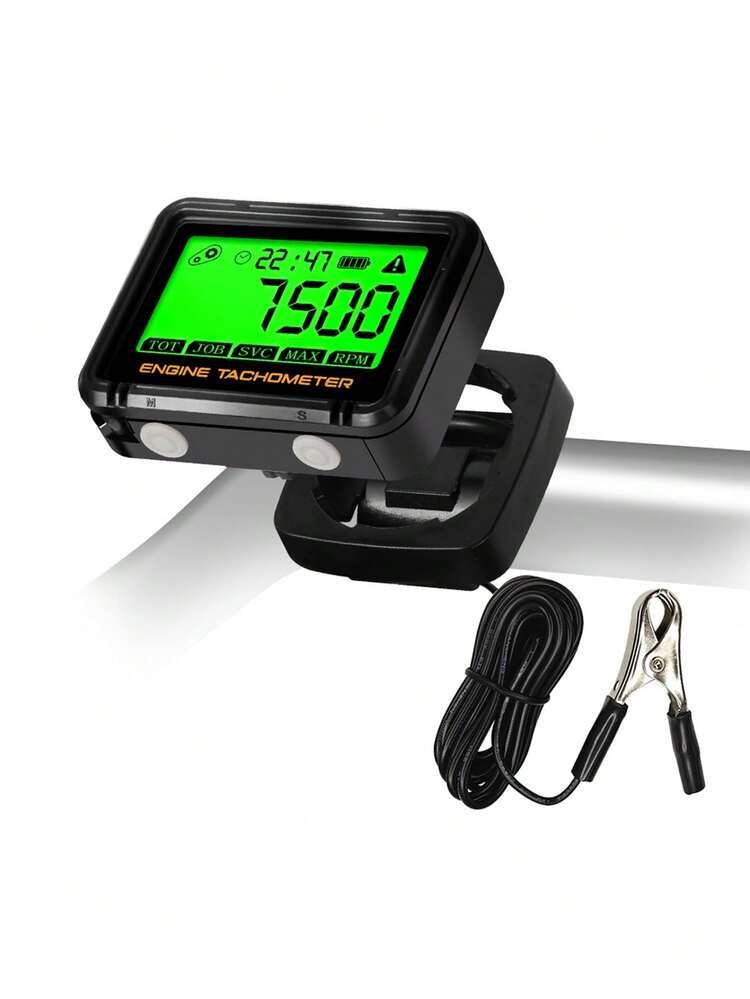 Digital Tachometer/Timer With Alligator Clip, Inductive Gasoline Engine RPM Hour Meter With Max RPM Alarm, Suitable For Bicycle, Motorcycle, ATV, Snowmobile, Boat, Snowboard, Off-Road Motorcycle And Other Gasoline Engines - CCZ001030 - View 8