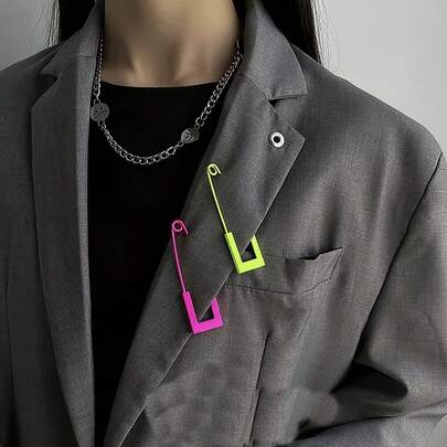 4pcs Colorful Safety Pin Decorations: Can Be Used To Decorate Sewing And Quilts, Also As Fashionable Scarf Clips Or Cardigan Fasteners, Random Color Combinations Add Unique Charm