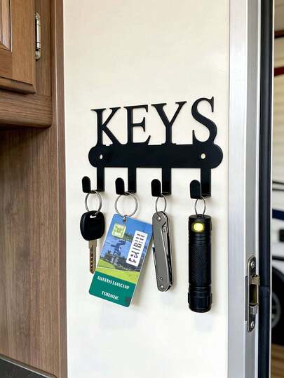 Black Metal Wall Key Holder Hook 1PC – Sleek Decorative Mounted Hooks For Keys, Towels And Clothes, Space-Saving Storage For Entrance, Kitchen And Office, Metal Key Hanger For Everyday Organization And Modern Home Organization, Sturdy Wall Mount, Rust-Resistant Finish, Compact And Versatile Hallway Decor