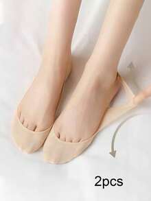 12pcs Ice Silk Fabric Summer Insoles, Thin High Heel, Lightweight Invisible And Anti-Slip Bottom (6 Pairs) - A-Skin Color - View 11