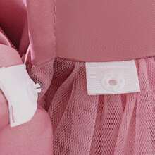 女婴可爱蝴蝶结刺绣拖尾公主薄纱蓬蓬裙，洗礼服，派对礼服，节日礼物 - 粉色 - 查看 11