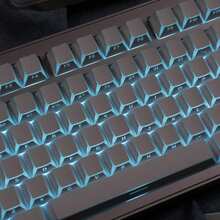 Black/White/Polar Day Gradient Translucent Side-Etched Keycaps, Customized PBT Doubleshot Keycaps - View 4