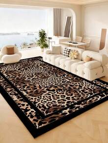 1件豹纹室内装饰地毯，新款仿羊毛材质室内地毯，客厅地毯，沙发地毯，卧室地毯，床边防滑垫，餐厅厨房地毯，办公椅垫，玄关门垫，户外野餐垫，户外露营毯 - 多色(1) - 查看 12