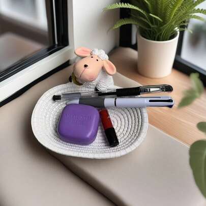 1pc Moon Sheep Decorative Tray, Home Decor, Candy, Snack, Fruit, Dried Fruit, Stationery Storage