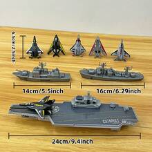 Aircraft Carrier With Catapult Launching Planes, Children's Entertainment Game Toy Model, Gift For Boys, Christmas Gift - Black - View 8