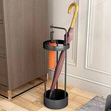 Vintage Style Metal Umbrella Stand - For Home And Commercial Use, Free-Standing Umbrella Storage With Drip Tray - A01 - View 2