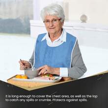 Adjustable Adult Bib, Suitable For Adults, Men, Women, Elderly And Disabled, Towel Fabric, Machine Washable, Blue - Adult Bibs - View 5