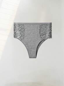 5条装女士高腰蕾丝印花透气网眼柔软弹力三角裤，舒适亲肤，是理想的礼物之选。 - 彩色 - 查看 7