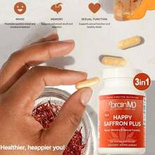 Happy Saffron Plus – Saffron Flower Extract Supplement – Eye Health & Vision Support – Natural Mood Enhancer For Men & Women - Gói 1 - Xem 3