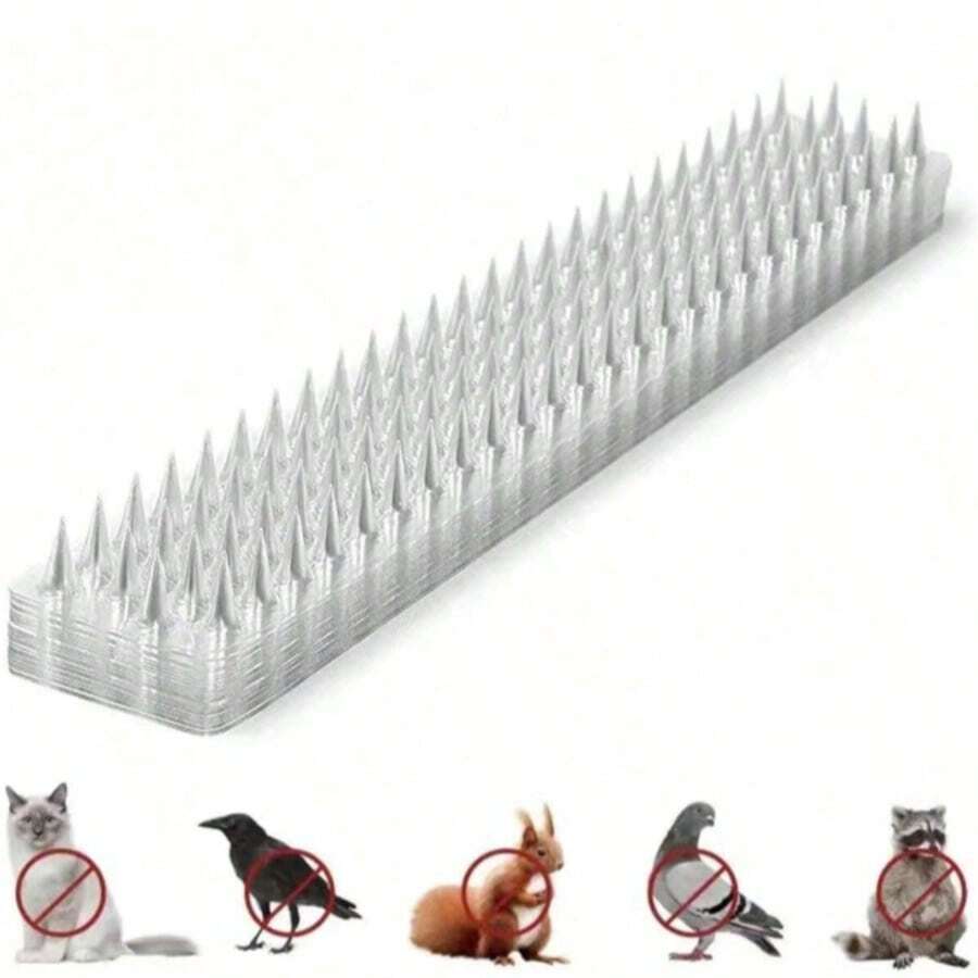 5pcs Plastic Bird Spikes, Outdoor Anti-Cat Anti-Pigeon Bird Deterrent, Garden Fence Squirrel Control Spike - White - View 1