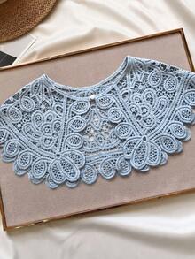 1件女士纯色镂空蕾丝针织开衫，优雅风格装饰防晒披肩领短外套，适合度假、户外活动、派对、春夏秋季穿着，也可作为圣诞装饰。 - 彩色 - 查看 17