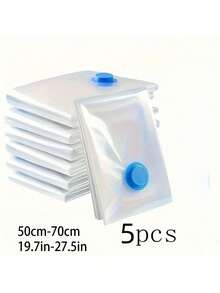 5pcs Reusable Vacuum Compressed Storage Bags, Space Saving Clothes Organizer Bags For Travel, Suits, Shirts, Blankets, Jackets, Dorms, Closets, Bedroom, Bathroom, Back To School Season - Multicolor - View 10