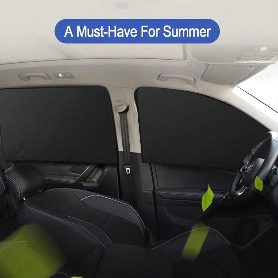 Magnetic Sunshade Curtain, Car Window Sun Visor, UV Protection, Fits Most Vehicles, Reduces Heat And Glare - A - View 1