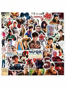 1set/54pcs Popular American TV Series Graffiti Stickers, Suitable For Phone Cases, Tablets, Suitcases, Etc., Waterproof And Durable, New Year's Gifts, Valentine's Day Gifts, Easter Gifts - Multicolor - View 2