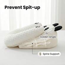 2件套新生儿0-3岁防吐奶倾斜枕，透气婴儿防呛奶溢卧喂奶睡眠垫 - 彩色 - 查看 8