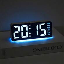 RAF USB Powered LED Digital Electronic Alarm Clock, Multiple Light Colors, 3-Level Brightness Adjustment, Multifunctional Desk Clock With Dual Alarms And Snooze, Suitable For Bedroom, Office And Living Room, No Battery Required - Multicolor - View 3