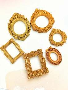 10个/1个复古奢华巴洛克风格树脂相框装饰，圣诞DIY童话娃娃屋迷你相框装饰，适合圣诞娃娃展示，送给家人和朋友的惊喜礼物，珠宝店景观配件 - 彩色 - 查看 40