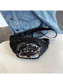 1 chiếc túi đeo hông bằng nylon nhẹ hình ngôi sao, có khóa kéo, kiểu dáng thường ngày, túi đeo chéo ngực phù hợp cho thanh thiếu niên, sử dụng hàng ngày quanh năm. - A - Xem 10