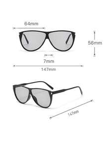 Black Cat Eye Retro Fashion Glasses, Fashionable Personalized, Suitable For Driving, Vacation, Travel, Party, Daily Wear, Any Occasion - Black - View 5