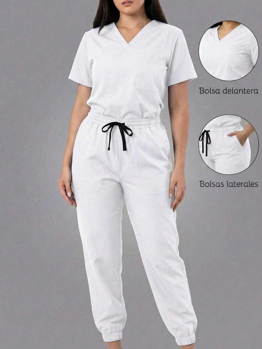 Scrub Sets - White - View 1
